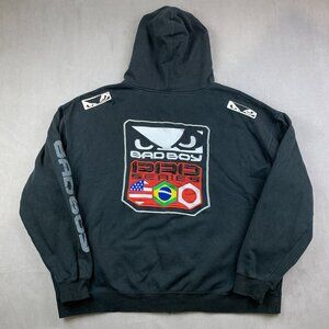 Bad Boy Mens Sweater 3XL Black Full Zip Hoodie Long Sleeve Pro Series MMA Fight